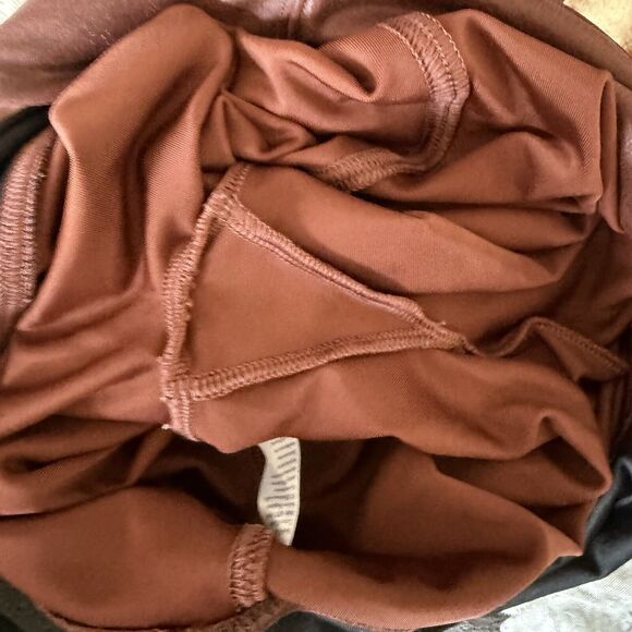 Spanx Faux Leather Leggings Mahogony Reddish Brown Sz M Pull On - Picture 11 of 11